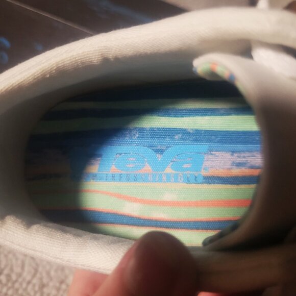 NIB! Teva Women's Freewheel Washed Canvas White Sneaker - Size 7 - Picture 11 of 14